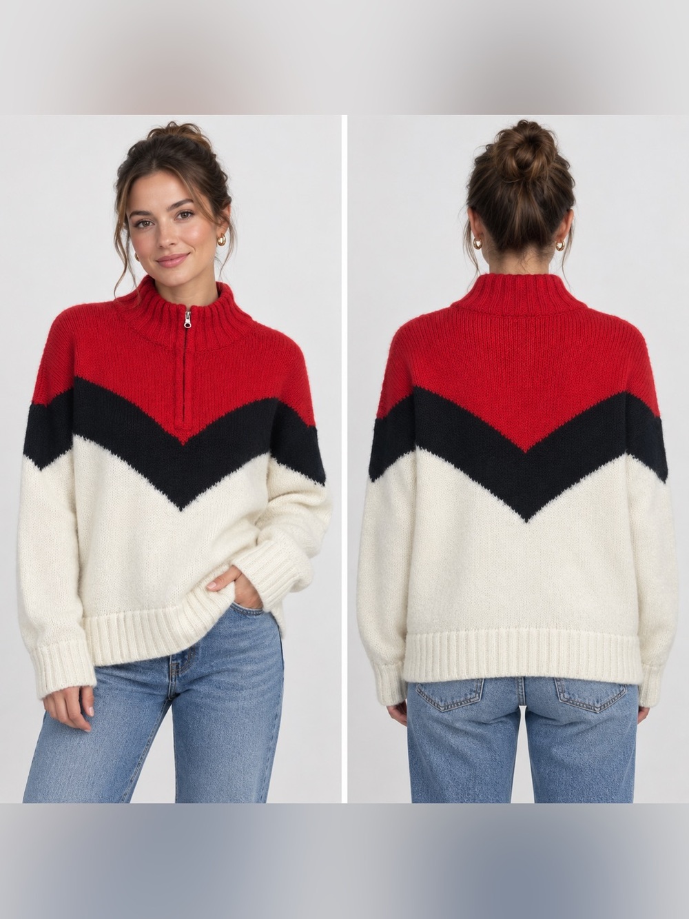 Pistola Maribel Colorblock Half-Zip Sweater size XS